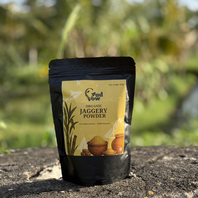 500g Organic Jaggery Powder by Gudvow – unrefined, sulphur-free sweetener for healthy cooking