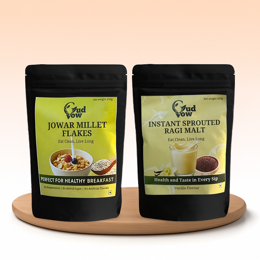 Jowar Flakes and Instant Sprouted Ragi Malt for daily energy and wellness